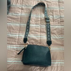 Stylish Blue Vegan Leather Crossbody Bag